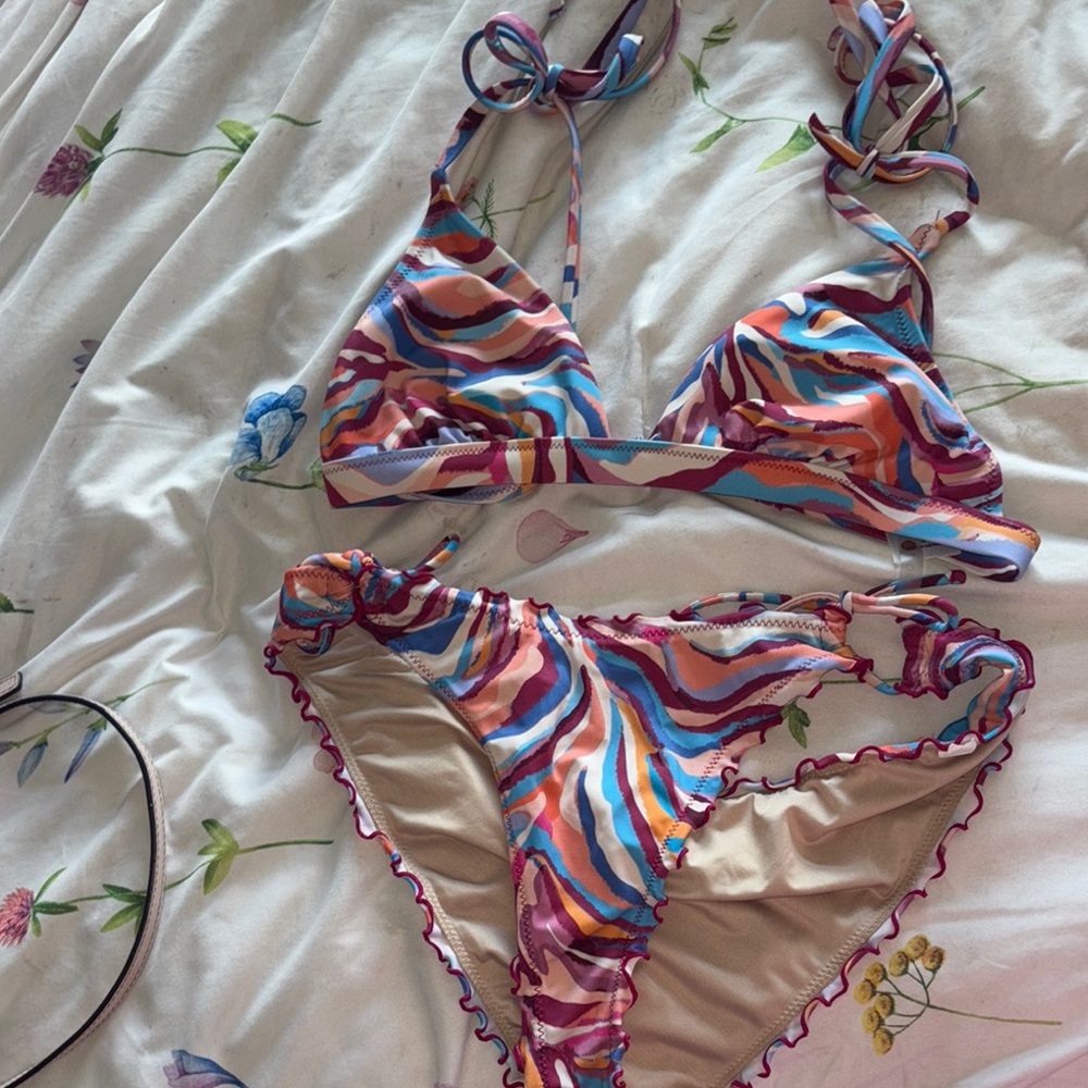 Shade & Shore Pink and Blue Bikini Set